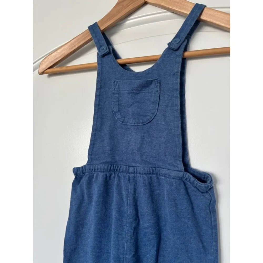 Hanna Andersson Blue Knit Cotton French Terry Overalls Jumpsuit - Size 90 (US 2T